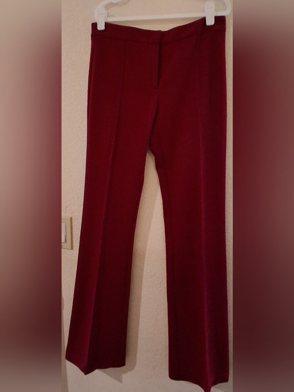 BCBGMaxAzria Deep Maroon Wide-Leg Trousers